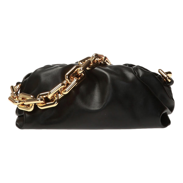 Bottega Veneta Black Calfskin Leather Fringe Pouch Shoulder Bag