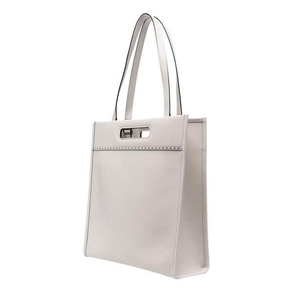 Fendi Mini Mon Tresor Bucket Bag In ROMA Logo Calf Leather Silver