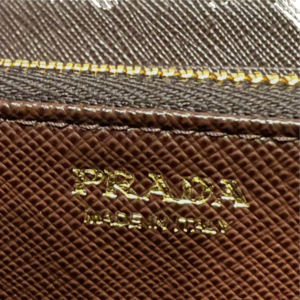 Prada Brown purchases Saffiano Zip Around Wallet