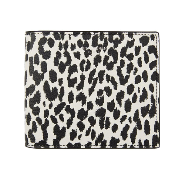 Saint Laurent Baby Cat Red Patent Leather Leopard Print Wallet