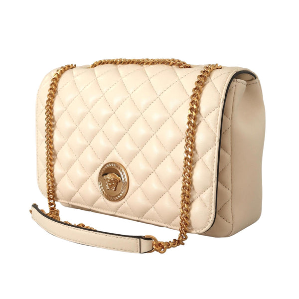 Versace La Medusa Nappa Quilted Beige Leather Large Tote Bag – Queen Bee of  Beverly Hills