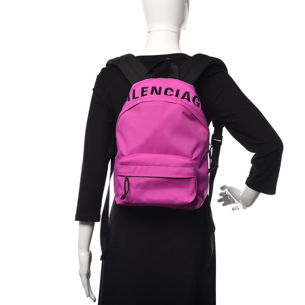 Balenciaga Logo Wheel Sport Nylon Pink Backpack Queen Bee of