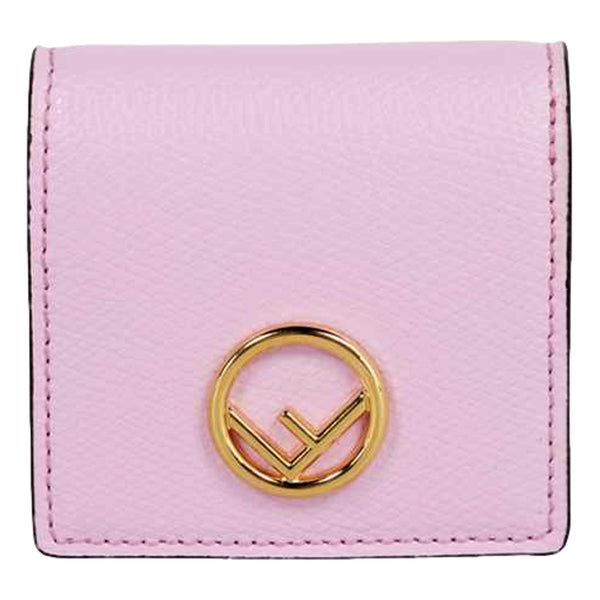 Fendi F Logo Lavanda Leather Card Case Wallet