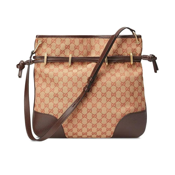 Gucci 1955 Horsebit Beige Canvas Drawstring Messenger Bag 602089 – Queen  Bee of Beverly Hills