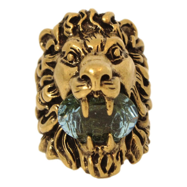 Gucci Lionhead Mane Ring in Antique Gold –