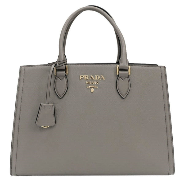 Prada Bucket Bag Saffiano Leather Gold-tone Gray in Saffiano Leather with  Gold-tone - US