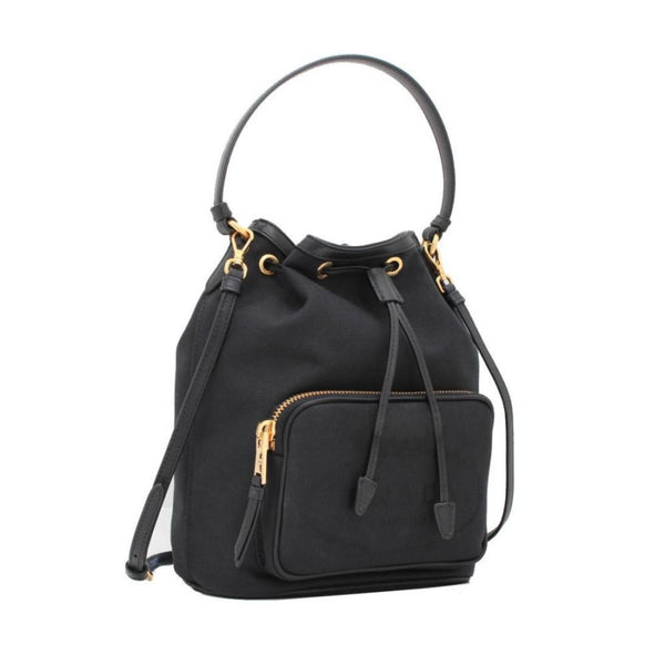 Prada Black Leather Bucket Crossbody Bag 1BH038