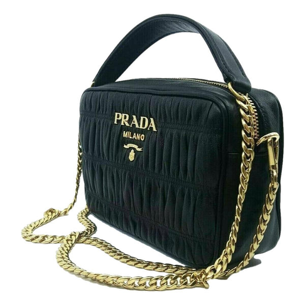 Prada Black Gaufre Leather Small Crossbody Bag – Queen Bee of Beverly Hills