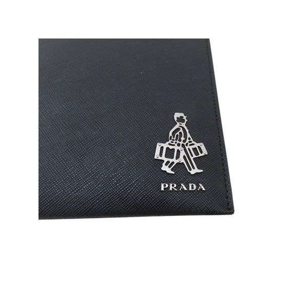 Prada Mens Saffiano Leather Black Bifold Wallet 2M0513