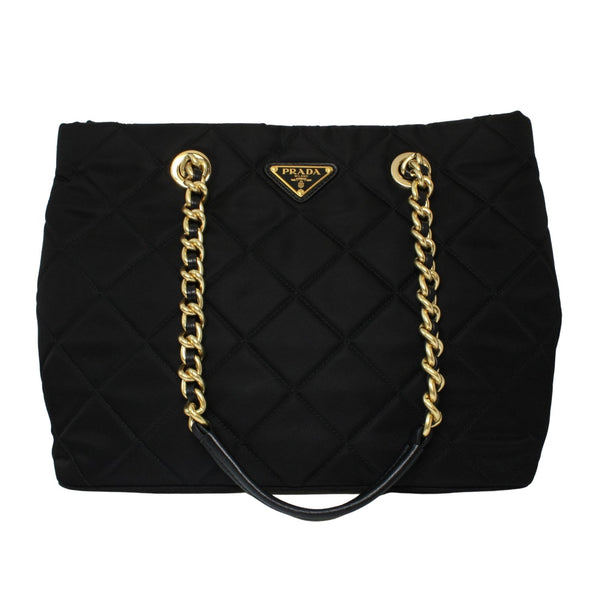 Prada Quilted Black Tessuto Nylon Chain Impuntu Bandoliera