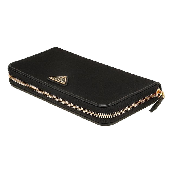 PRADA Nylon/Leather Zip popular Around Long Wallet