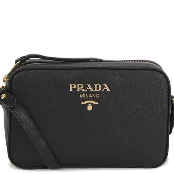 Prada Saffiano Leather Camera Bag in Black