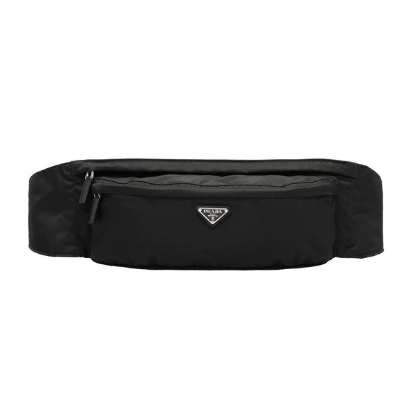 Prada Marsupio Tessuto Nylon Triangle Logo Black Belt Bag 2VL005