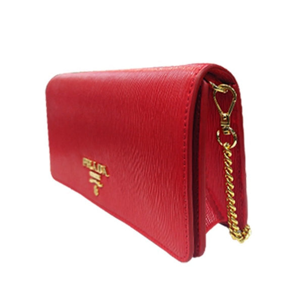 Prada Lacca Red Vitello Move Leather Chain Wallet Crossbody 1MT290 – ZAK  BAGS ©️