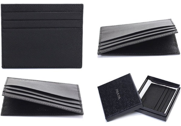 Prada - Women's Card Holder with Shoulder Strap - (Black)