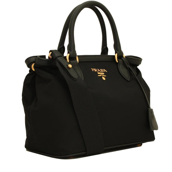 Prada, Bags, Prada Tessuto Saffiano Trim Chain Bh85 Black Nylon Cross  Body Bag
