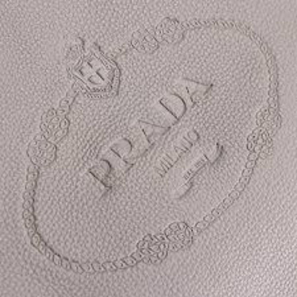 New Prada Vitello Phenix Black Leather Embossed Logo Hobo Tote Bag