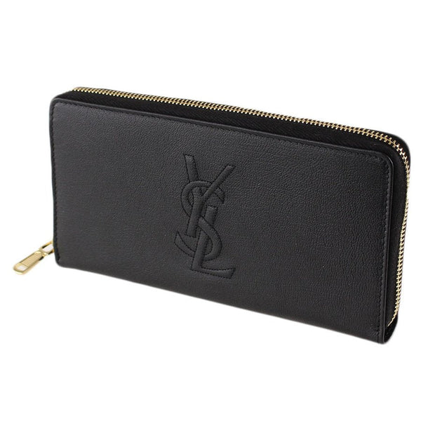 Yves Saint Laurent Leather zip around wallet 328558 Black Pony-style  calfskin ref.942356 - Joli Closet