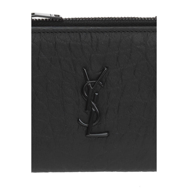 Saint Laurent Black Crocodile Calf Leather YSL Monogram Wallet 529875 –  Queen Bee of Beverly Hills