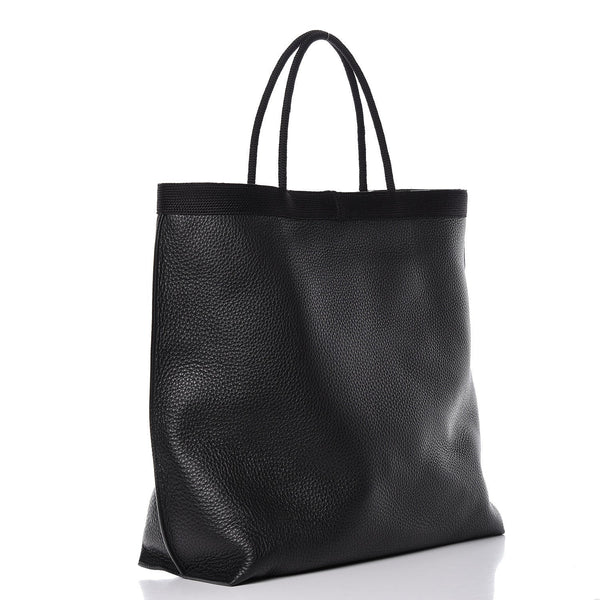 Shopping Large Leather Tote in Black - Saint Laurent