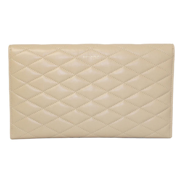 Leather clutch bag Saint Laurent Beige in Leather - 33942705