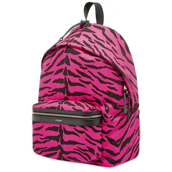Saint Laurent Unisex Pink Zebra City Backpack