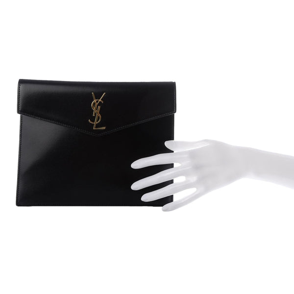 BLACK SAINT LAURENT MONOGRAM POUCH (620280BOW91)