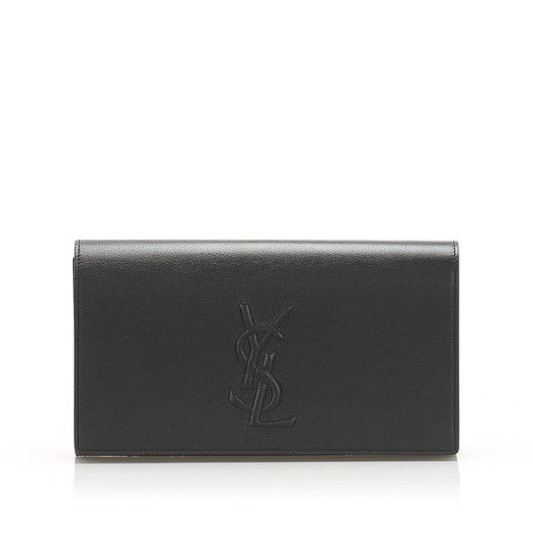 Saint Laurent Large Monogram Leather Wallet Black