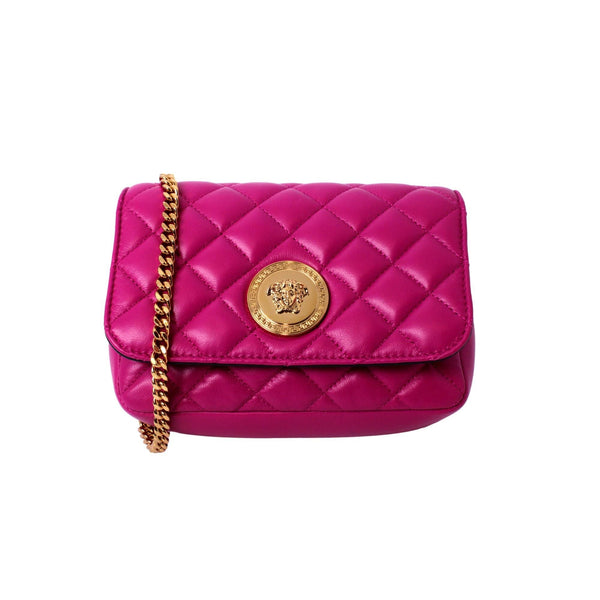 Versace Women's Dust Pink Medusa Textured Leather Crossbody Bag