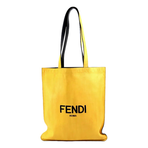Fendi Pack Yellow Box Leather Shopping Large Tote Bag