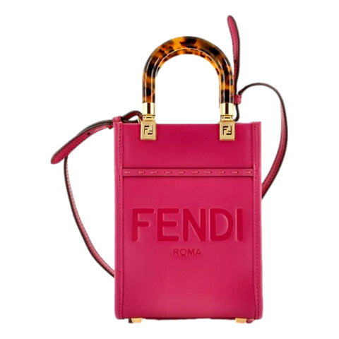 Fendi Sunshine Shopper Fuchsia Pink Small Handbag Crossbody Bag