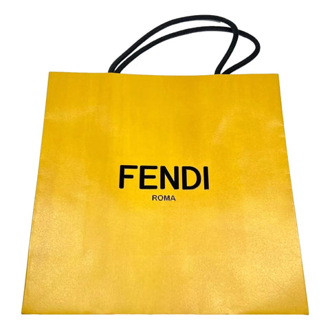 Fendi Roma Designer Shopping Gift Bag Logo Yellow Paper Small