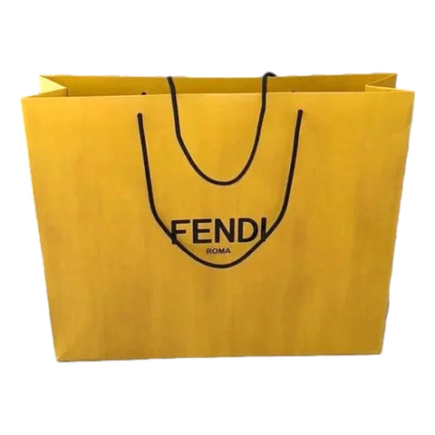 Fendi Roma Shopping Gift Bag Designer Logo Packaging Yellow Extra Large Size