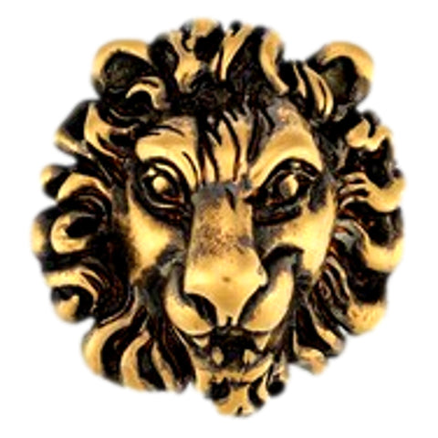 Gucci Distressed Gold Lionhead Brass Brooch