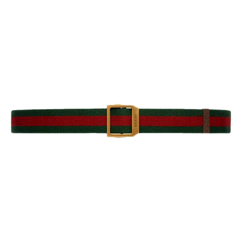 Gucci Web Stripe Red and Green Canvas Belt Size 80/32