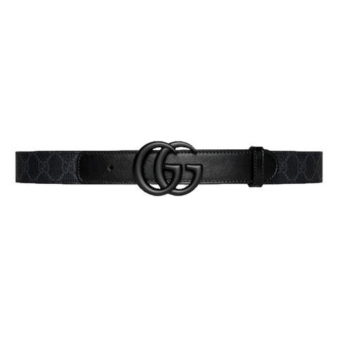 Gucci GG Black Marmont Supreme Canvas Leather Belt Size 65