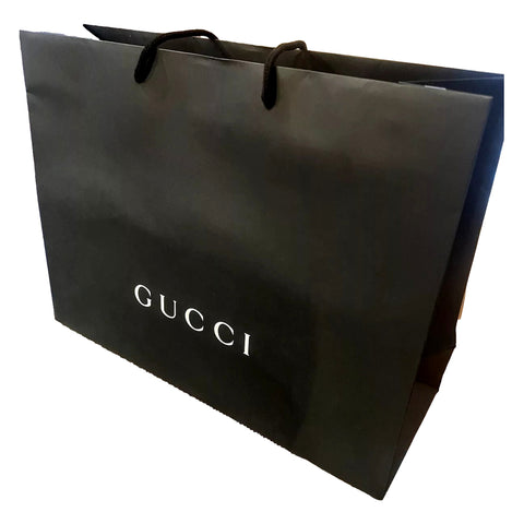 Gucci Shopping Gift Bag Designer Logo Packaging Black Paper Extra Large Size