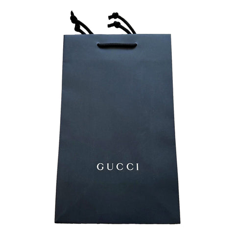 Gucci Shopping Gift Bag Designer Logo Packaging Black Paper Small Size