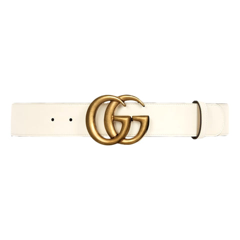 Gucci Marmont GG logo Ivory Leather Belt 90/85