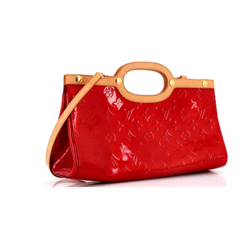 Louis Vuitton Red Roxbury Drive Handbag Monogram Vernis