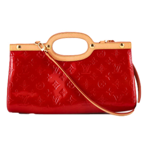 Louis Vuitton Red Roxbury Drive Handbag Monogram Vernis