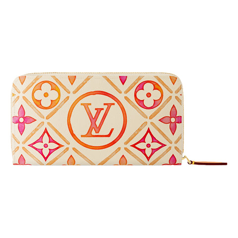 Louis Vuitton By The Pool Monogram Giant Zippy Long Wallet Coral