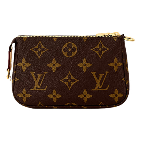 Louis Vuitton Classic Monogram Mini Pochette Purse with Chain Handle