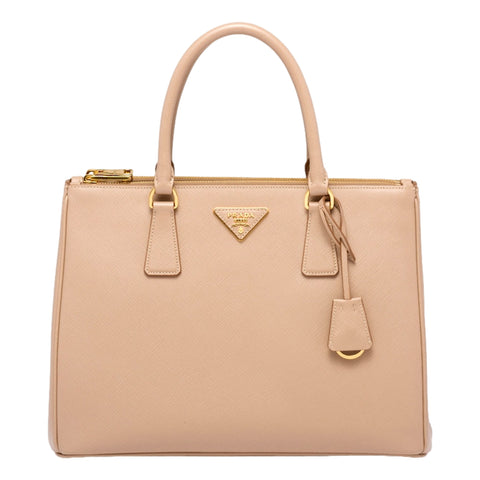 Prada Galleria Large Beige Saffiano Leather Shopper Tote Bag