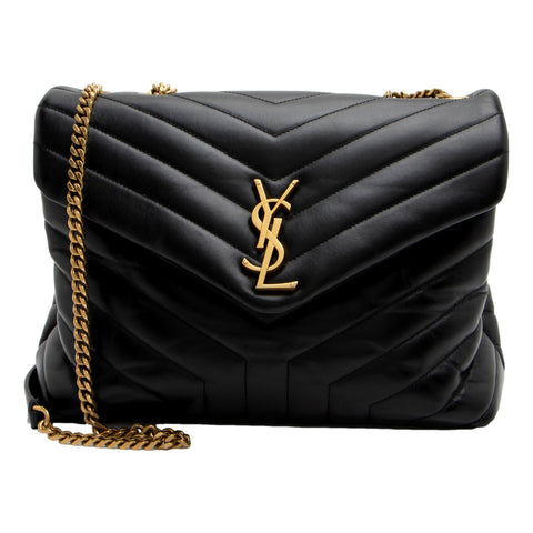 Saint Laurent LouLou Large Matelassé Lambskin Black Shoulder Crossbody Bag