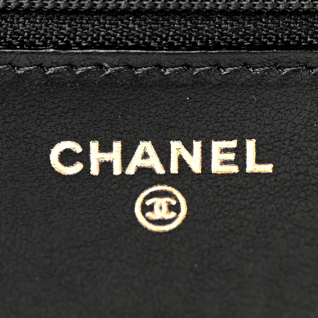 Chanel Boy Quilted Black Caviar Leather Wallet on Chain Crossbody Bag ...