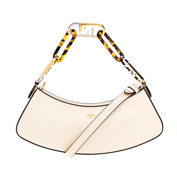 Fendi O'Lock Swing Ivory Calfskin Leather Shoulder Bag – Queen Bee of ...