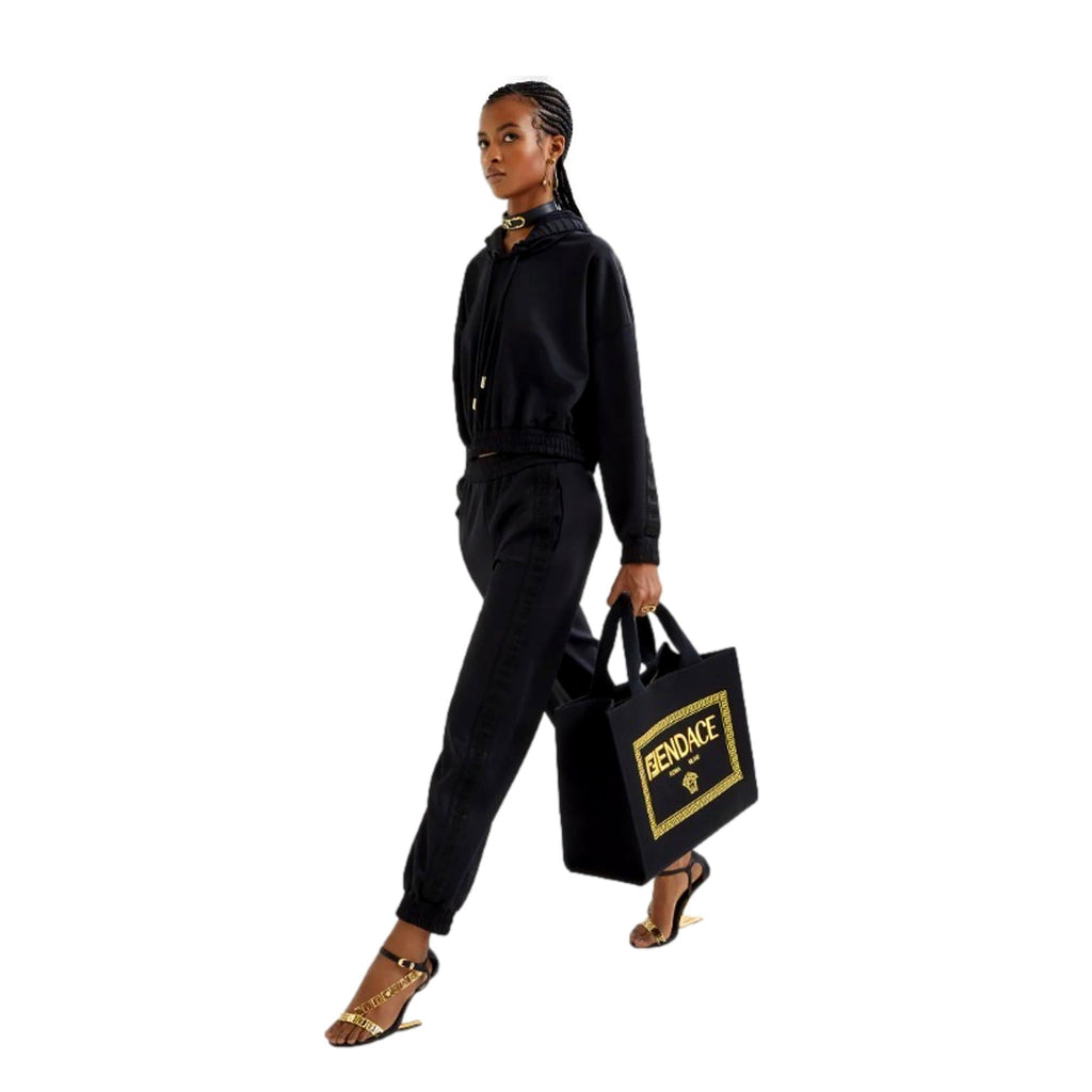 Fendi x Versace Fendace Logo Medium Tote Bag In Black Canvas - Praise To  Heaven