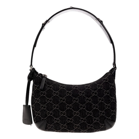 Gucci Womens Horsebit Slim Small Shoulder Bag in Black