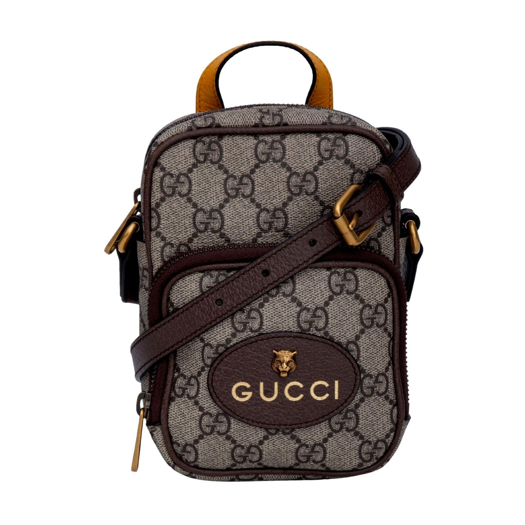 Brown GG-logo coated-canvas cross-body bag, Gucci